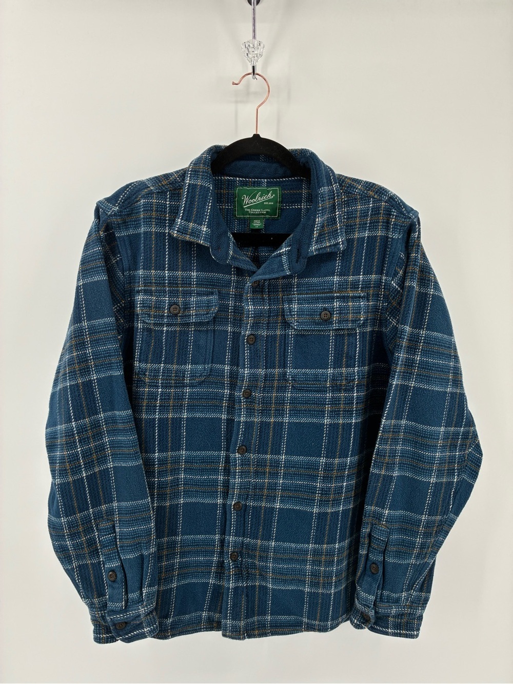 Woolrich The Green Label Collection Blue Plaid Button Up Shirt